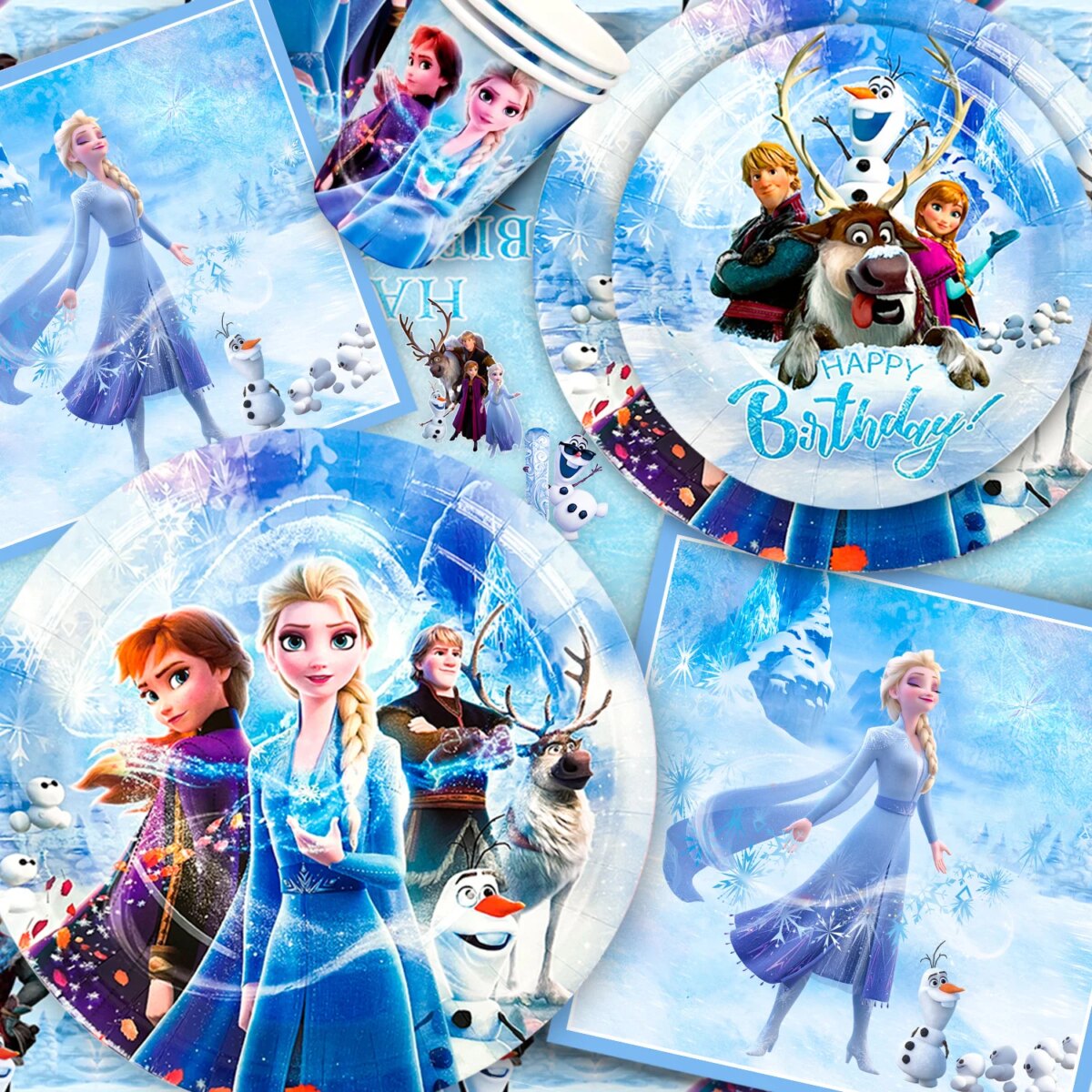 Disney Frozen Party Supplies,172pcs Frozen Party Decorations&Tableware-Banner Balloons Plates etc Frozen Birthday Party Supplies: 3 - 5 Days Free Delivery Only UK - Image 4