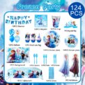 Disney Frozen Party Supplies,172pcs Frozen Party Decorations&Tableware-Banner Balloons Plates etc Frozen Birthday Party Supplies: 3 - 5 Days Free Delivery Only UK - Image 6