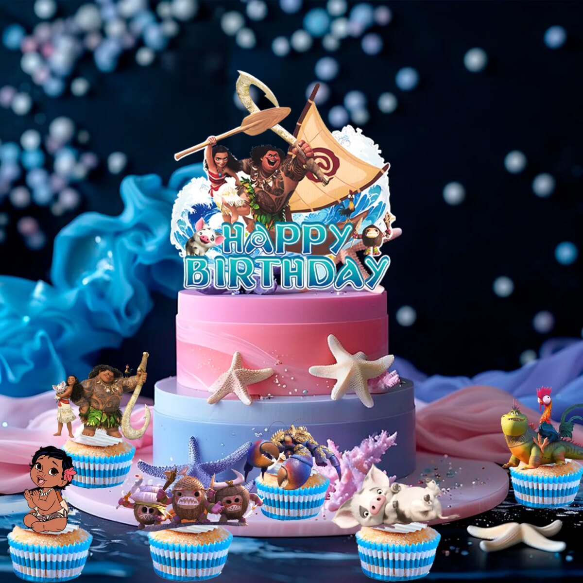 Disne Moana Birthday Party Supplies, 35 Pcs Moana Party Decorations-Moana Balloons Banner Tablecloth etc Moana Birthday Supplies: 3 - 5 Days Free Delivery Only UK - Image 4