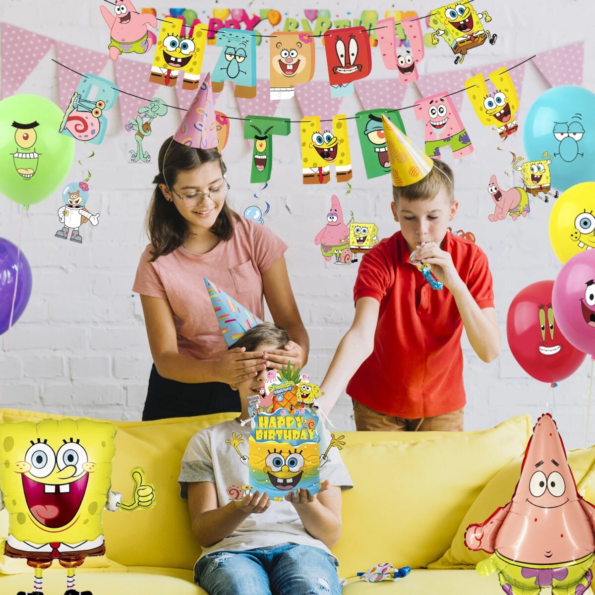 SpongeBob Birthday Party Supplies,38pcs SpongeBob Birthday Decorations-SpongeBob Party Banner Balloons Cake Toppers Tablecloth..: 3 - 5 Days Free Delivery Only UK - Image 3