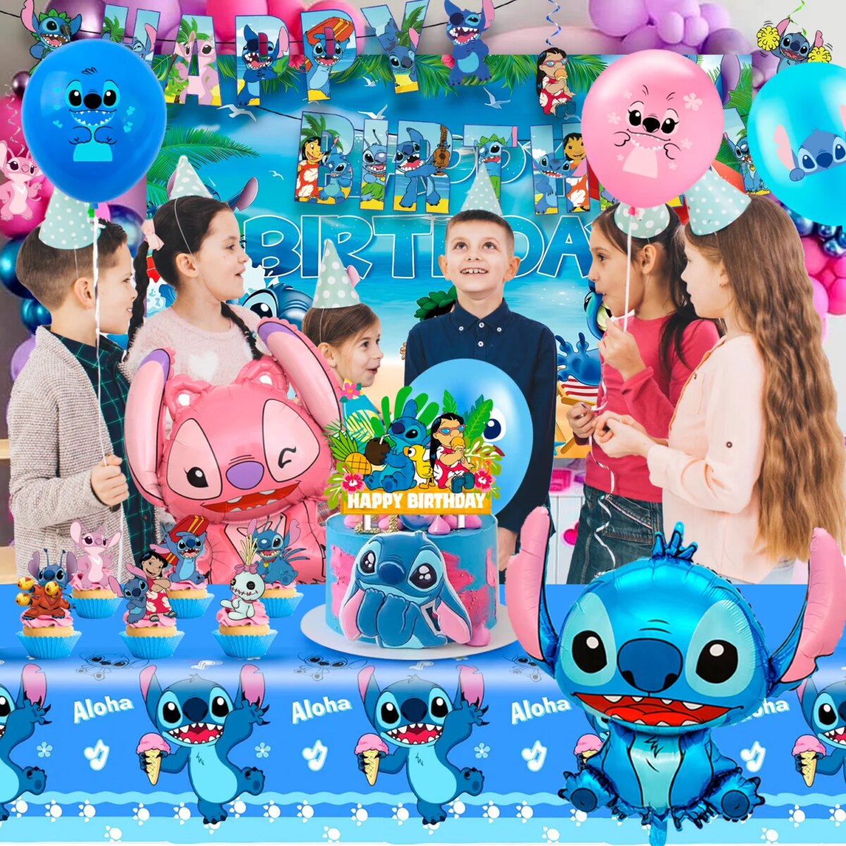 Stitch Party Supplies,36pcs Stitch Birthday Decorations-Stitch Balloon Tablecloth Backdrop etc Stitch Birthday Party Supplies: 3 - 5 Days Free Delivery Only UK - Image 4
