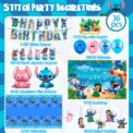 Stitch Party Supplies,36pcs Stitch Birthday Decorations-Stitch Balloon Tablecloth Backdrop etc Stitch Birthday Party Supplies: 3 - 5 Days Free Delivery Only UK - Image 6