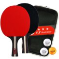 Ping Pong Racket 2 Rackets & 3 Balls Table Tennis Paddles Professional Ping Pong Paddle with Bag for Beginners Training Game: 3 - 5 Days Free Delivery Only UK - Image 3
