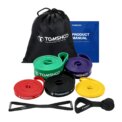 TOMSHOO 5 Packs Resistance Band Set Pull Up Assist Band Powerlifting Exercise Stretch Band with Door Anchor and Handle Pull Rope: 3 - 5 Days Free Delivery Only UK
