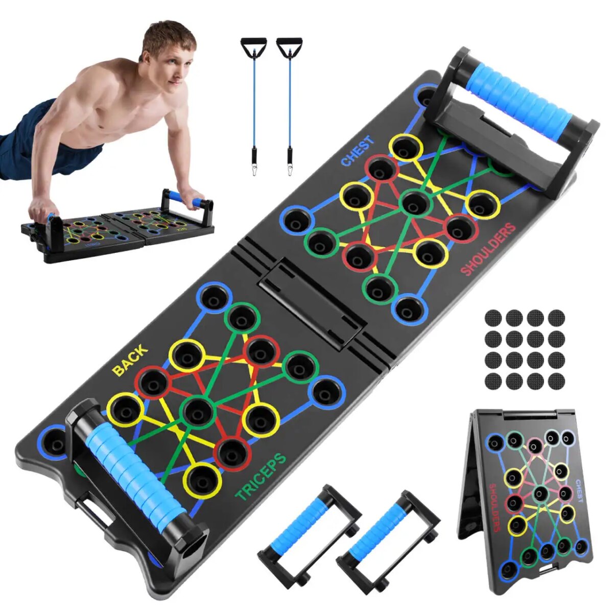 24-In-1 Multifunctional Push-up Board Set Portable Foldable Fitness Equipment For Chest Abdomen Arms And Back Training: 3 - 5 Days Free Delivery Only UK - Image 1