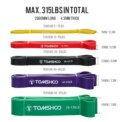 TOMSHOO 5 Packs Resistance Band Set Powerlifting Exercise Stretch Band Pull Up Assist Band with Door Anchor and Handle Pull Rope: 3 - 5 Days Free Delivery Only UK - Image 4