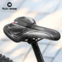 WEST BIKING Gel Comfort Bicycle Saddle Soft Shock Absorbing MTB Mountain Road Bike Saddle Breathable Hollow Cycling Cushion Seat: 3 - 5 Days Free Delivery Only UK