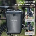 WEST BIKING Waterproof Bicycle Rear Bag 25L Large Capacity Luggage Rack Side Bag Expandable Cycling Travel Bag Men Shoulder Bag: 3 - 5 Days Free Delivery Only UK - Image 4
