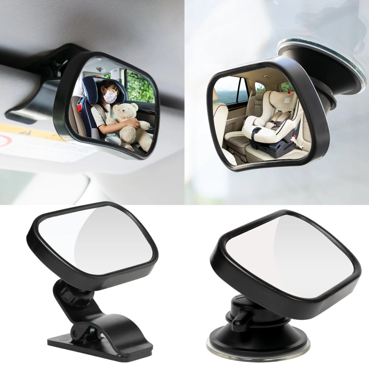 9x6cm Suction Clip Safety Mirror For Child Baby Infant Car Back Seat Backseat View Mirror Rearview Convex Kids Ward Care Styling: 3 - 5 Days Free Delivery Only UK - Image 3