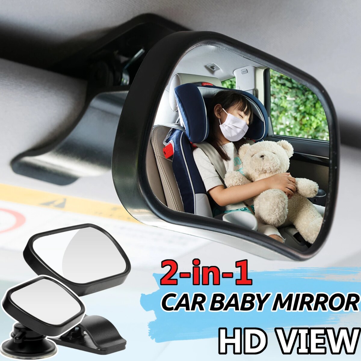 9x6cm Suction Clip Safety Mirror For Child Baby Infant Car Back Seat Backseat View Mirror Rearview Convex Kids Ward Care Styling: 3 - 5 Days Free Delivery Only UK - Image 6