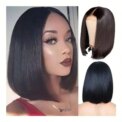 Short Straight Bob Wig with Lace Front, Natural Look Synthetic Hair for Women: 3 - 5 Days Free Delivery Only UK