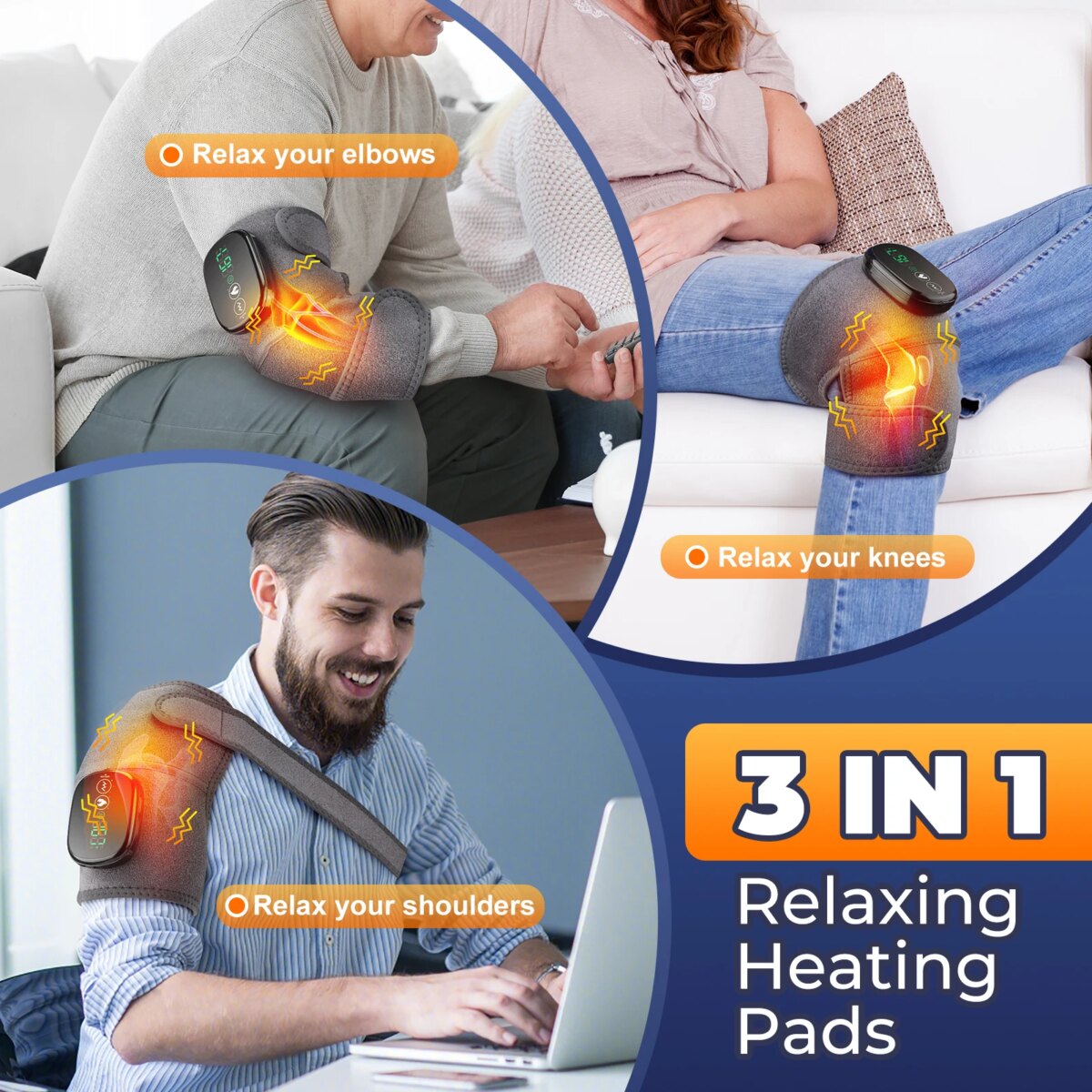 Electric Heated Knee Massage Physiotherapy Pad 3 in 1 Massager For Shoulder Elbow Knee 6-speed Hot Compress Relax Muscle: 3 - 5 Days Free Delivery Only UK - Image 4