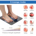 Rechargeable Electric Foot Massager Pad Electrostimulator Massage Mat EMS Muscle Massager Relax Feet Massage Fitness : 3 - 5 Days Free Delivery Only UK - Image 3