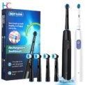 Smart Rotating Timing Electric Toothbrush, Rechargeable Rotary Toothbrush with 4 Heads, 5 Modes Setting Teeth Whitening Oral Car: 3 - 5 Days Free Delivery Only UK
