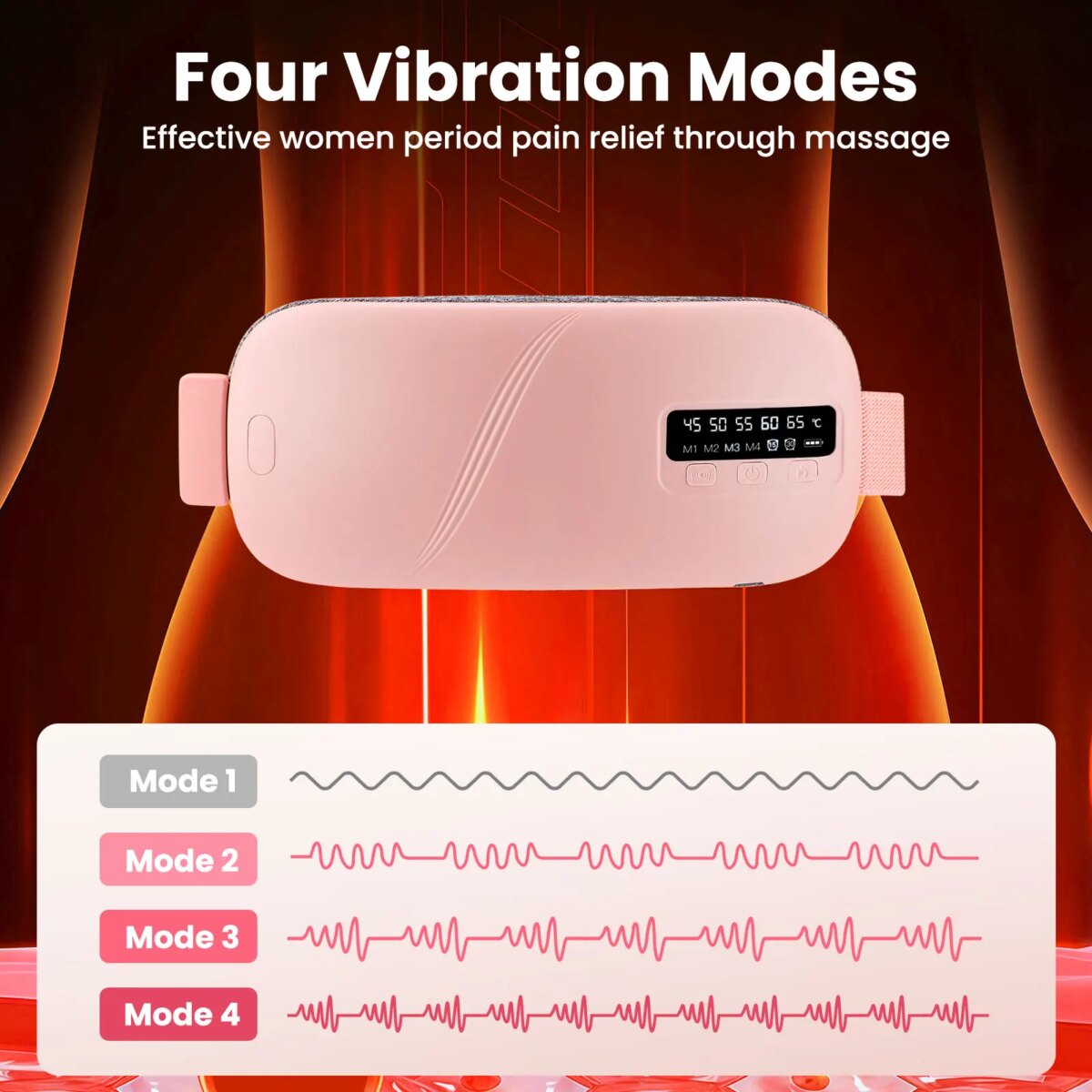 5 Modes Electric Heating Vibration Waist Massage Belt Smart Warm Palace Women Menstrual Heating Pad for for Cramps Period Relief: 3 - 5 Days Free Delivery Only UK - Image 6