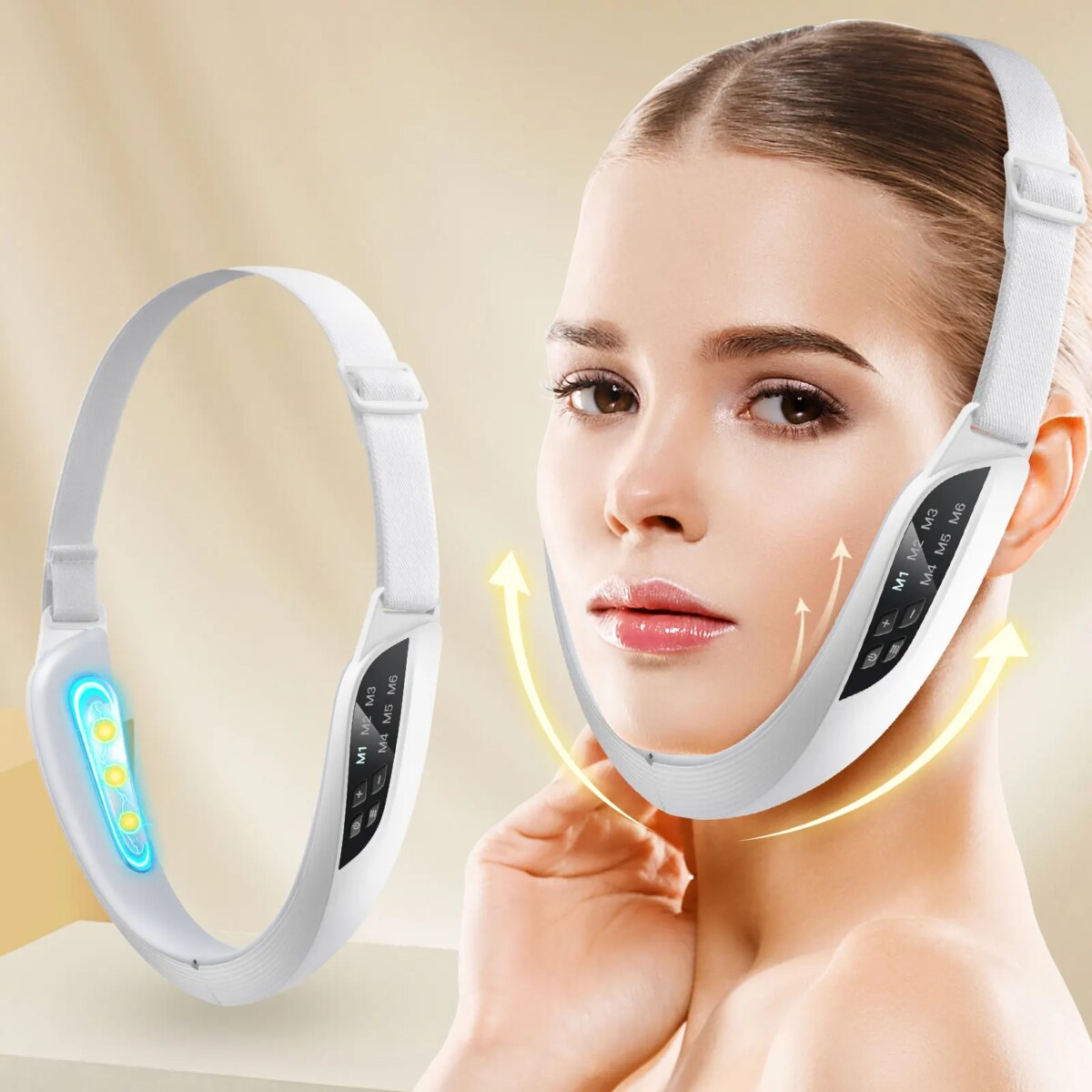 Electric V Face Lifting Beauty Device 6 Modes 8 Levels EMS Micro-current Firming Facial Massager Double Chin Removal Skin Care - Image 1