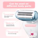5-in-1 Women's Electric Shaver - Wet and Dry Removal of Face, Eyebrows, Legs and Armpits - Portable Bikini Trimmer, Rechargeable USB Charging, Stainless Steel Blade, Gentle and Effective Shaving, Pink Gift Box Includes, Bikini Hair Removal Agent: 3 - 5 Days Free Delivery Only UK - Image 4