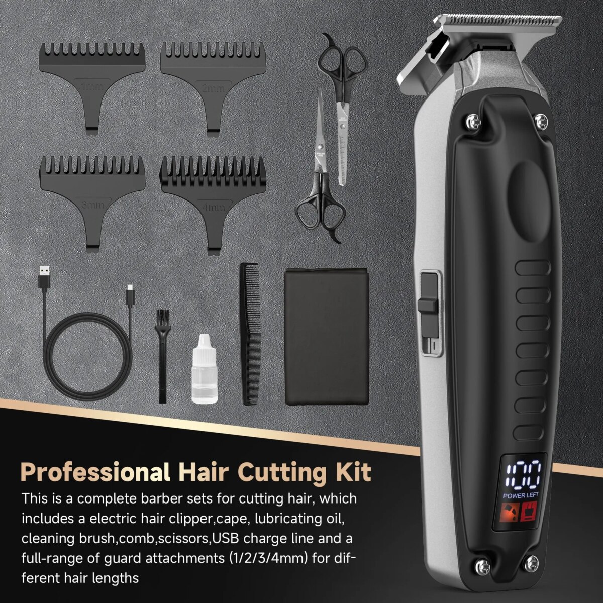 Sejoy Hair Clippers Men Kids Children Hair Trimmer Professional Cordless Barber Clippers Hair Cutting Kits with LED Display: 3 - 5 Days Free Delivery Only UK - Image 4