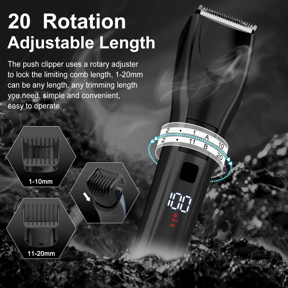 Sejoy Electric Hair Clipper For Men, 20 Gears Adjustable Hair Cut Machine Hair Trimmer Professional Rechargeable Hair Cut Barber: 3 - 5 Days Free Delivery Only UK - Image 4