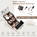 Makeup Case Portable Lock Alloy Unicorn Cosmetic Jewelry Nail Hair Accessories Storage Box with Mirror 2 Trays Make-up Suitcase: 3 - 5 Days Free Delivery Only UK - Image 2