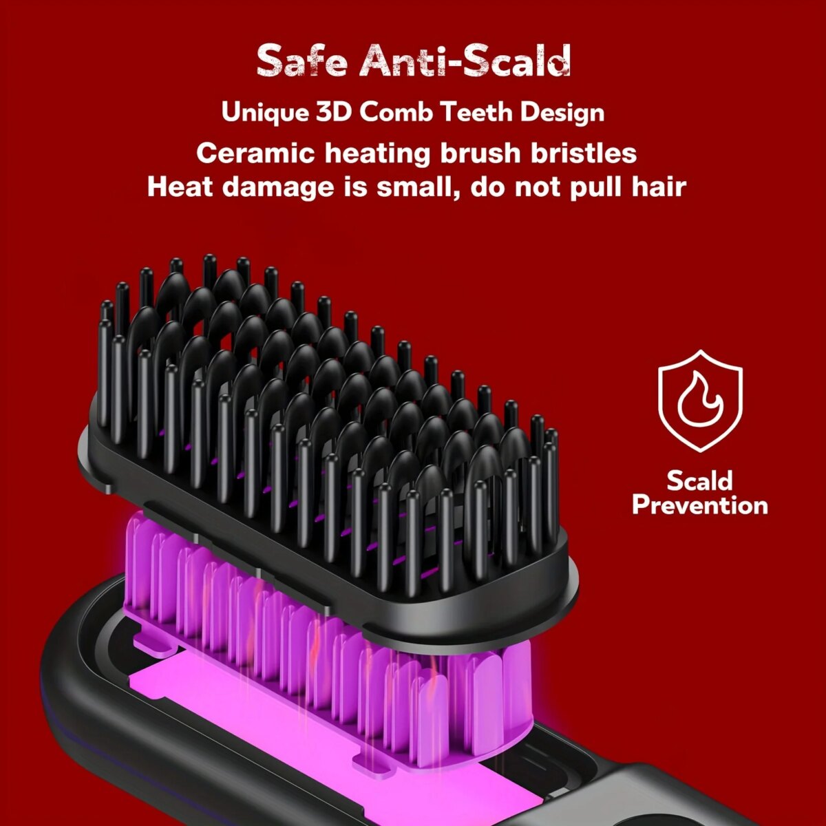 Electric Hair Straightener Brush Portable Fast Heating USB Rechargeable Negative Lons Professional Fashion Straightening Comb: 3 - 5 Days Free Delivery Only UK - Image 2