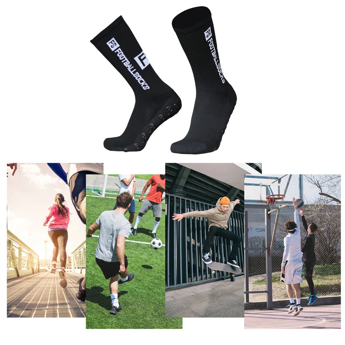 Lixada Outdoor Sports Running Socks Stretch Socks Athletic Football Soccer Socks Anti Slip Socks with Grips: 3 - 5 Days Free Delivery Only UK - Image 6