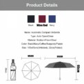 10 Bone Strong Windproof Umbrella Automatic Folding Umbrella Men Women Rainproof Sun Protection Umbrellas: 3 - 5 Days Free Delivery Only UK - Image 2