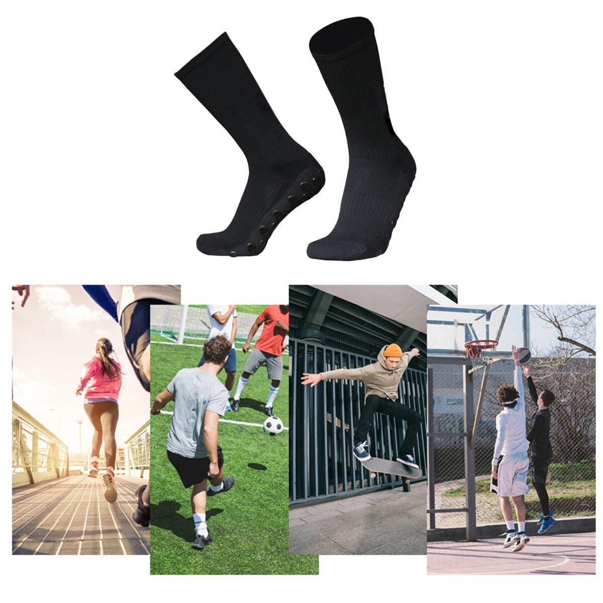 Outdoor Sports Running Socks Stretch Socks Athletic Football Soccer Socks Anti Slip Socks with Grips football socks: 3 - 5 Days Free Delivery Only UK - Image 3