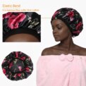 Women Floral Silk Night Sleep Cap Hair Bonnet Hat Head Cover Satin Turban Wrap: 3 - 5 Days Free Delivery Only UK - Image 3