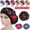 Women Floral Silk Night Sleep Cap Hair Bonnet Hat Head Cover Satin Turban Wrap: 3 - 5 Days Free Delivery Only UK