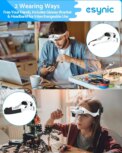 eSynic Headband Magnifier | 4 LED Lights | 1.2-4.5X Lens | Rechargeable | for Reading Crafts: 3 - 5 Days Free Delivery Only UK - Image 2