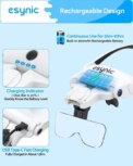 eSynic Headband Magnifier | 4 LED Lights | 1.2-4.5X Lens | Rechargeable | for Reading Crafts: 3 - 5 Days Free Delivery Only UK - Image 6