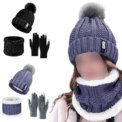 Womens Girls Thick Knit Hat Scarf and Touchscreen Gloves Set Knitted Winter Gift: 3 - 5 Days Free Delivery Only UK - Image 3