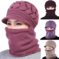 Womens Winter Plush Velvet Hats Thick Windproof Hooded One Size Scarf Hat Neck Warmer: 3 - 5 Days Free Delivery Only UK - Image 2