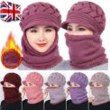 Womens Winter Plush Velvet Hats Thick Windproof Hooded One Size Scarf Hat Neck Warmer: 3 - 5 Days Free Delivery Only UK
