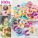 100x Small Baby Girl Kids Mini Hair Elastics Bobbles Soft Bands Snag Free Colours: 3 - 5 Days Free Delivery Only UK