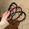 Vintage Velvet Pearl Wave Top Hairband Anti-Slip Toothed Hairband For Women Girls Fashion Sweet Hair Accessories Scrunchies Hoop: 3 - 5 Days Free Delivery Only UK - Image 6