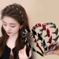 Vintage Velvet Pearl Wave Top Hairband Anti-Slip Toothed Hairband For Women Girls Fashion Sweet Hair Accessories Scrunchies Hoop: 3 - 5 Days Free Delivery Only UK