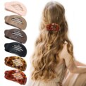 Oval Flat Hair Clips for Women New Fashion Leopard Matte Curved Flat Styling Barrettes Hair Accessories Women Girls Unique Gifts: 3 - 5 Days Free Delivery Only UK