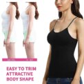 Women Shapewear Camisole for Women Tummy Control Built in Bra Tank Top with Adjustable Spaghetti Strap Compression Vest Cami: 3 - 5 Days Free Delivery Only UK