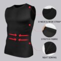 Men Compression Shirts Men sleeveless Tank Top Slimming Undershirt Body Shaper Workout Gym Vest Base Layer Athletic Tee Shirts: 3 - 5 Days Free Delivery Only UK - Image 3