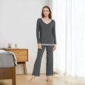 Modishion long-sleeved pajamas set round neck loose-fitting home wear ladies two-piece set spring and autumn casual wear: 3 - 5 Days Free Delivery Only UK - Image 2