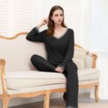 Modishion long-sleeved pajamas set round neck loose-fitting home wear ladies two-piece set spring and autumn casual wear: 3 - 5 Days Free Delivery Only UK