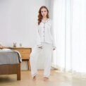 Modishion Long Sleeve Lapel Pyjamas Solid Colour Loungewear Set Button Top and Pants Women's Sleepwear Loungewear: 3 - 5 Days Free Delivery Only UK - Image 5