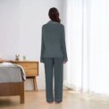 Modishion Long Sleeve Lapel Pyjamas Solid Colour Loungewear Set Button Top and Pants Women's Sleepwear Loungewear: 3 - 5 Days Free Delivery Only UK - Image 6