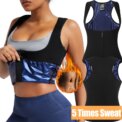 Women's Sleeveless Sauna Suit Zipper Waist Trainer Vest Sweat Tank Top Shaper Tummy Control for Weight Loss Ladies Gym Clothing: 3 - 5 Days Free Delivery Only UK