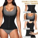 Women's Waist Trainer Sauna Sweat Vest Corset Body Shaper Neoprene Shapewear Gym Workout Tank Top Black Slimming Top with Zipper: 3 - 5 Days Free Delivery Only UK - Image 2