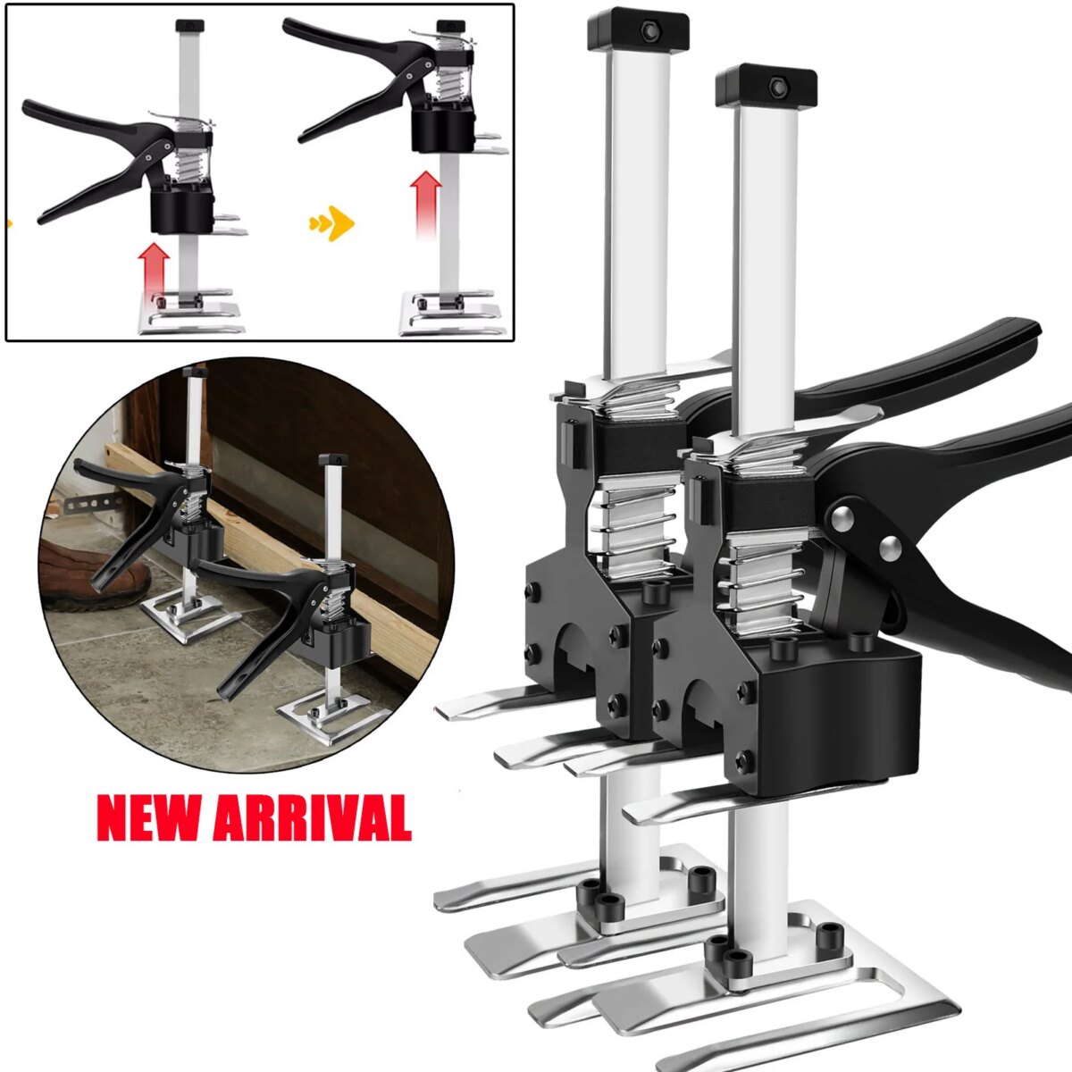 Lifting Tool Labor-Saving Arm Jack Door Panel Drywall Lifting Cabinet Board Lifter Tile Height Adjuster Elevator Tools 2PCS: 3 - 5 Days Free Delivery Only UK - Image 1