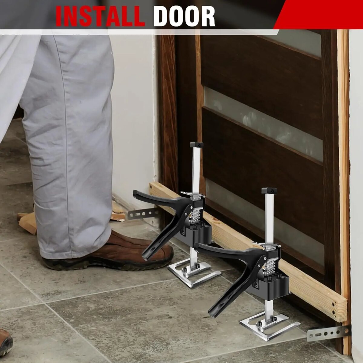 Lifting Tool Labor-Saving Arm Jack Door Panel Drywall Lifting Cabinet Board Lifter Tile Height Adjuster Elevator Tools 2PCS: 3 - 5 Days Free Delivery Only UK - Image 6