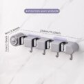 Broom Mop Holder, Wall Mounted Self-Adhesive Broom And Mop Organizer With Hooks For Bathroom Kitchen Closet Storage: 3 - 5 Days Free Delivery Only UK - Image 2